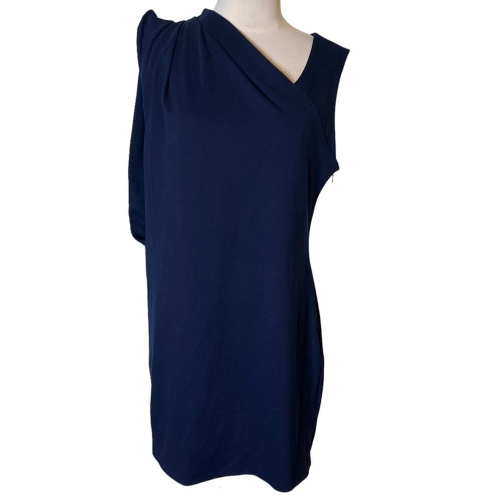 Ted Baker Mude asymmetrical knit cocktail dress blue sz 10